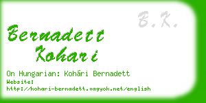 bernadett kohari business card