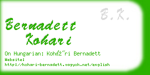 bernadett kohari business card